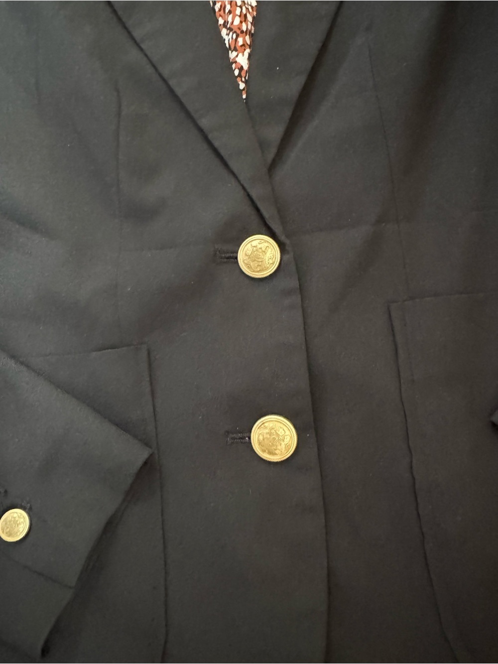 BB Dakota Steve Madden Women's Black Blazer With Gold Buttons - Picture 3 of 7